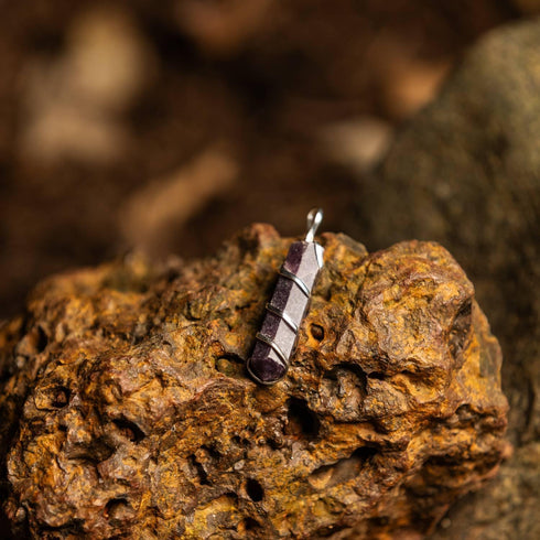 AYANA Lepidolite Crystal Necklace - Handmade Necklaces, Ethically Sourced Crystals and Healing Stones - September Birthstone, Genuine Healing Crys...