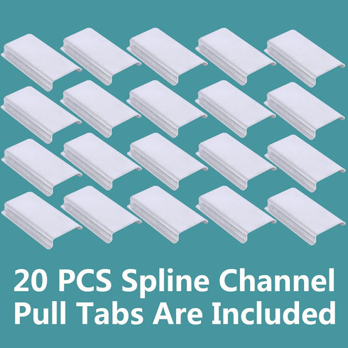 Durable Window Screen Spline Channel Pull Lift Tabs, Aluminum Anti-UV Don’t Broken Like Plastic Pull Tabs in Sunlight, Sliver, C Shape, 20 PCS...