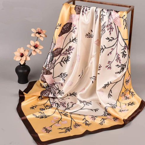 5PCS Large Satin Head Scarves - Silk Square Like Neck Scarf Hair Wraps Headscarf for Sleeping Head Scarf Bundle 35 in...