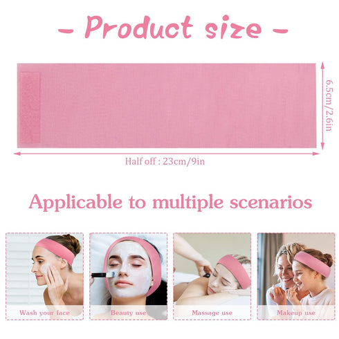 Pimoys 30 Count Disposable Headbands for Facials Women Skincare Headbands Facial Headband Stretch Makeup Headbands for Women Girls Salons Bath Mak...