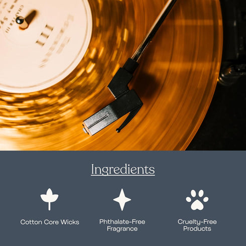 Anecdote Candles ‘Vinyl Record’ Coconut Soy Wax Candle Jar | Premium Hand Poured & Long Burning | Black Oud & Sandlewood Fragrance | Phthalate-Fre...