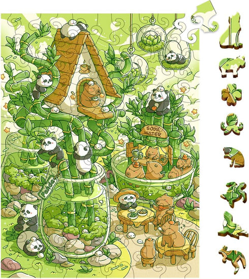 Wooden Puzzles Jigsaw Puzzles 119pcs DIY Puzzle for Adults and Kids Panda Puzzles-Gift for Christmas, Home Decorations, and Mindful Play 5.9 * 8.3...