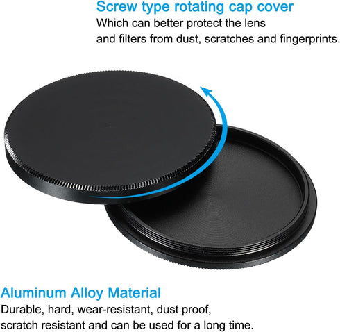 PATIKIL 40.5mm Lens Cap, 1pcs 40.5mm Camera Lens Cap Cover Universal Lens Filter Stack Cap Front Metal Protective Case Cover with Cleaning Cloth f...