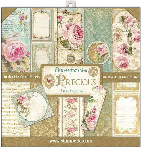 Stamperia International KFT Paper Pad 10 Sheets Double-Sided Elegant Gift, Multicoloured, 30.5 x 30.5...