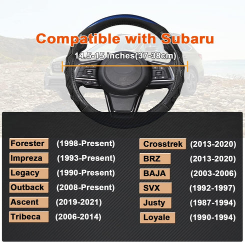 GIANT PANDA Steering Wheel Cover for Subaru Forester, Car Steering Wheel Cover for Subaru Outback and Crosstrek - Blue...
