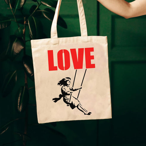 FINGERINSPIRE Banksy Girl On Swing Stencil 8.3x11.7inch Reusable Banksy Theme Painting Template Banksy Girl with LOVE Drawing Stencil Banksy Stenc...