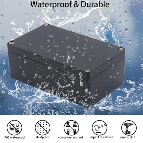 Project Box IP65 Waterproof Junction Box ABS Plastic Black Electrical Boxes DIY Electronic Project Case Power Enclosure 7.87x4.72x4.45 inch (200x1...