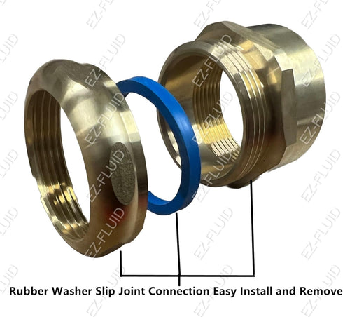 EZ-Fluid 1-1/2" FIP x 1-1/2 "OD Slip Joint Connection Brass Heavy Duty Waste Male Trap Adapter,Under Sink Waste Drain Line Connector with Brass Nu...