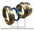EZ-Fluid 1-1/2" FIP x 1-1/2 "OD Slip Joint Connection Brass Heavy Duty Waste Male Trap Adapter,Under Sink Waste Drain Line Connector with Brass Nu...