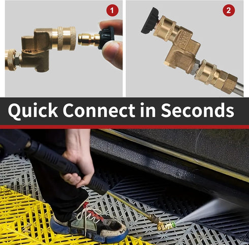 High-Efficiency Gutter Cleaning Tools Pivoting Coupler Pressure Washer Accessories for Power Washer Nozzle Tips, Undercarriage Splash Guard 1/4" B...