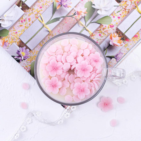 Romantic Sakura Cup Scented Soy Candle for Birthday Gift Wedding Favor...