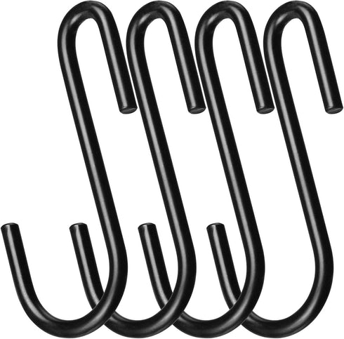 NXG 30-Pack Pot Rack Hooks,Heavy Duty Carbon Steel Black Plating Universal S Hook Sturdy Hanging Hooks,for Hanging Heavy Kitchen Wares,Cookers, Po...