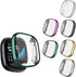 6 Packs Case Compatible with Fitbit Sense/Fitbit Versa 3 Screen Protector, NAHAI All Around Ultra Thin Plated Bumper Shell Scratch-Resist Cover fo...