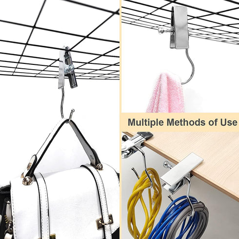 Coideal Boot Hanger Clips Hooks - 8 Pack Laundry Hook Hanging Clothes Pins Portable Stainless Steel Clothing Organizer Pant Holder for Travel,Clos...
