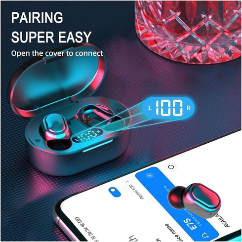 Wireless Earbuds, Bluetooth 5.3 Headphones HiFi Deep Bass with Mic ,120H Playtime LED Display ,IPX7 Waterproof Button Control True Wireless Earpho...