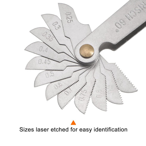Metric 0.25-6.0 Screw Thread Pitch Gauge Tool Pitch Cutting Gauge Caliper Gauges Measuring Tool for Industrial Measurement...