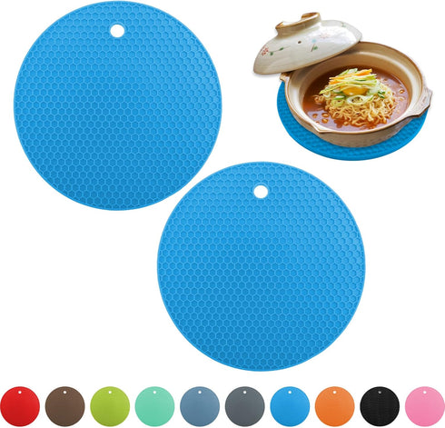 Silicone Trivets for Hot Pots and Pans, 2 Pcs Silicone Hot Pads for Kitchen, Trivets for Hot Dishes, Heat Resistant, Non-Slip Silicone Trivets for...