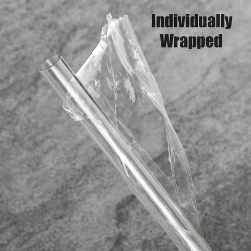 ALINK Reusable Clear Smoothie Straws, 10 in x 10 mm Jumbo Tritan Hard Plastic Drinking Straws, Individually Wrapped, Pack of 6 with Cleaning Brush...