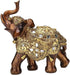 Golden Elephant Statue, Resin & Wood Grain Collectible Figurine, Feng Shui Lucky Elephant Sculpture for Home TV Cabinet...