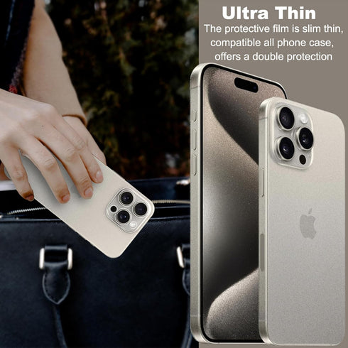 [2 Pack for iPhone 15 Pro Max Back Screen Protector, Full Coverage Flexible PVC Camera Protector Side Edge Protector Film Scratch Resistant Back P...
