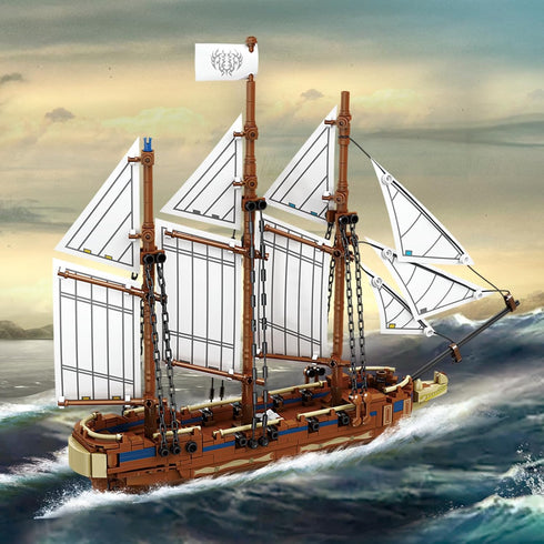 KAZI Ship Building Kit for Adults Kids,Sailing Adventure Toy Boat Building Blocks Set,Ship Model Home Decor,Fun Toy Gift for 8 9 10 11 12 Plus Yea...