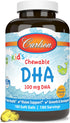 Carlson - Kid's Chewable DHA, 100 mg DHA, Brain Health, Vision Function, Growth & Development, Orange, 180 Chewable Softgels...