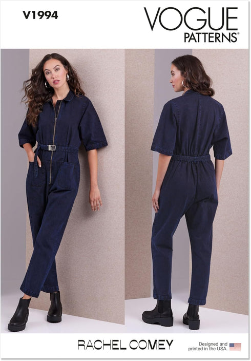 Vogue Misses' Loose Fit Jumpsuit Sewing Pattern Packet, Sizes L-XL-XXL, Multicolor...