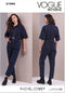 Vogue Misses' Loose Fit Jumpsuit Sewing Pattern Packet, Sizes L-XL-XXL, Multicolor...