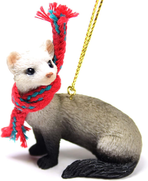 Ferret Tiny Miniature One Christmas Ornament - Delightful!...