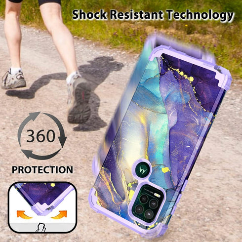 Rancase for Moto G Stylus 2021 5G Case,Three Layer Heavy Duty Shockproof Protection Hard Plastic Bumper +Soft Silicone Rubber Protective Case for ...