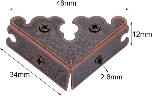 dophee 4Pcs Decorative Corner Protectors, Retro Style Edge Safety Guards Covers for Picture Frame Album Jewelry Box Gift Box Wooden Case Chest Tab...