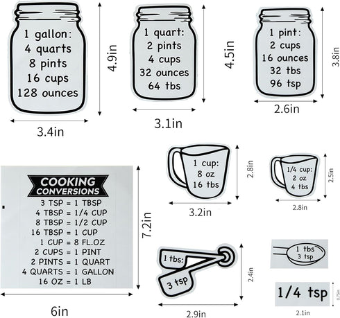 Kitchen Conversion Chart Wall Decor, Metric Measurement Conversion for Cooking, Baking, Fridge Decor, Gallon Quart Pint Cup Ounce Tbsp Tsp Convers...
