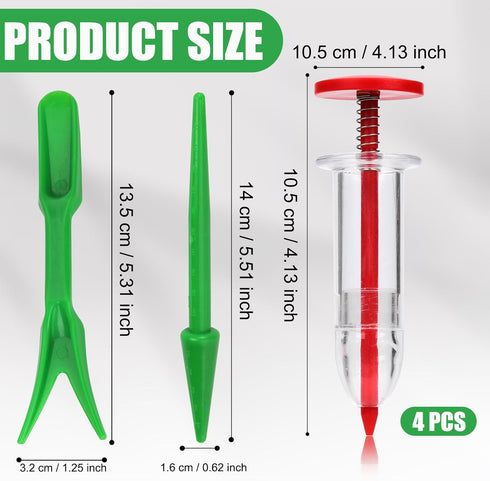 6pcs Mini Seed Spreader, Manual Seedlings Dibber and Widger Set Handheld Garden Hand Seed Sower Planter Tool Small Sowing Seed Dispenser for Tiny ...