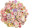 Foraineam 400pcs Mixed Wooden Buttons Bulk 2 Holes Round Decorative Wood Craft Button for Sewing Crafting...