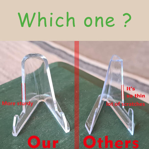 24 Packs Card Stands Sports Card Holder, Card Display Stand for Display Graded Card Challenge Medals Casino Chips, 2.3 Inch Tall, Clear...