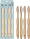 Biodegradable and Eco-Friendly Bamboo Toothbrush 4-Pack - BPA Free Soft Bristle - Dentist-Approved and All-Natural with Positive Affirmations Etch...