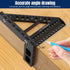 Carpenter Square Hole Position Scribing Ruler, 3D Woodworking Square Multi Angle 22.5-90 Degree Measuring Ruler with Angle Pin Versatile Speed Squ...