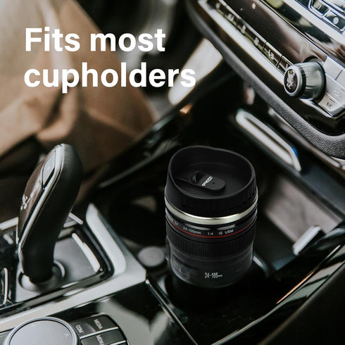 Camera Lens Coffee Mug,Travel Coffee Cup,Stainless Steel Lens Mug Thermos Camera Lens Mug with Lid and Spoon,Cool Gifts for Photographers Men and ...