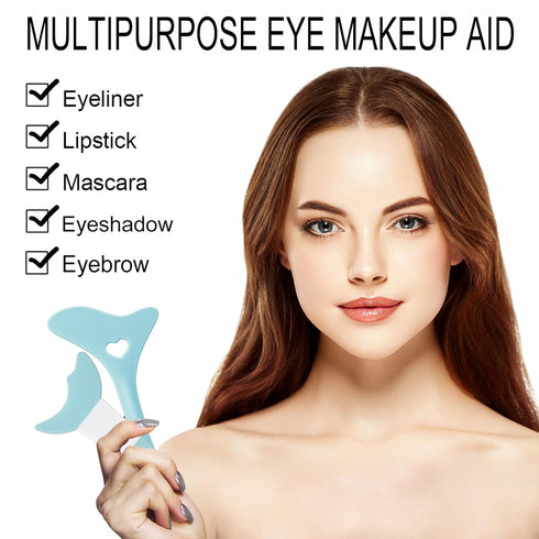 Eyeliner Stencils 2Pcs Reusable Silicone Eyeliner Aid Mascara Shield Multifunctional Makeup Stencil for Beginners Eyeliner Eyelash Eyeshadow Lipst...