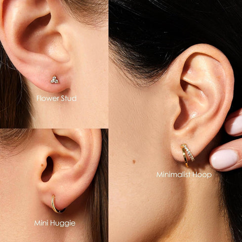 Stud Earrings for Women Dainty Gold Earrings,14k Gold Cartilage Earring Hypoallergenic Earring Set Small Hoop Earrings Gifts for Her...