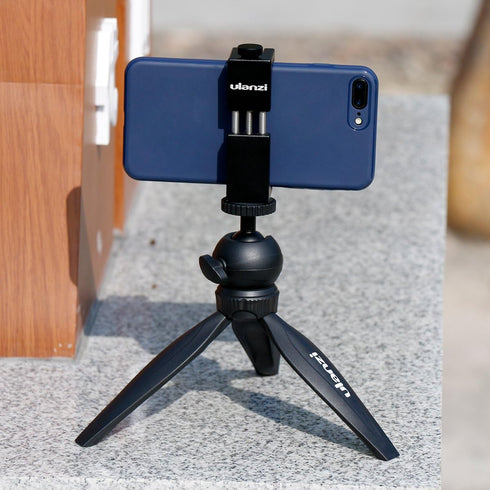 ULANZI ST-02S Aluminum Phone Tripod Mount w Cold Shoe Mount, Support Vertical and Horizontal, Universal Metal Adjustable Clamp for iPhone 12 11 Pr...