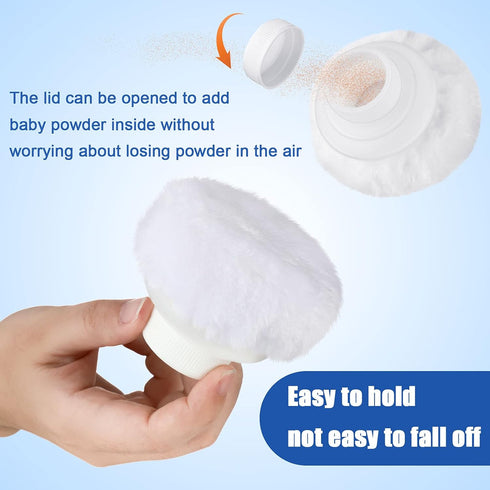2 Sets Body Powder Container After Bath Baby Powder Case Fluffy Puff Kit Baby Body Care Powder Box Cosmetic Bath Powder Container Puff with a Larg...