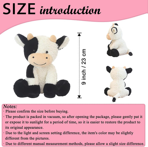 9" Cow Stuffed Animals Plush Soft Stuffed Cow Toy for Kids Girls Boys...