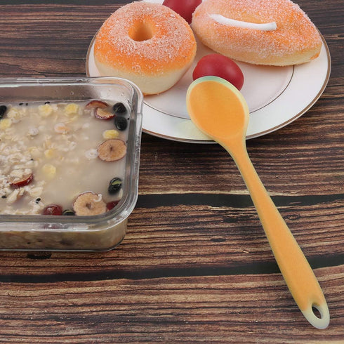 uxcell Silicone Dinner Spoon Table Spoon Dessert Spoon Utensils for Kitchen Restaurant Orange...
