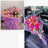 EMITAOHWF 20-Sheet Flower Wrapping Paper, Purple and Purple Edge Floral Waterproof Bouquet Wrapping Paper for Flowers, Florist Wrapping Paper for ...
