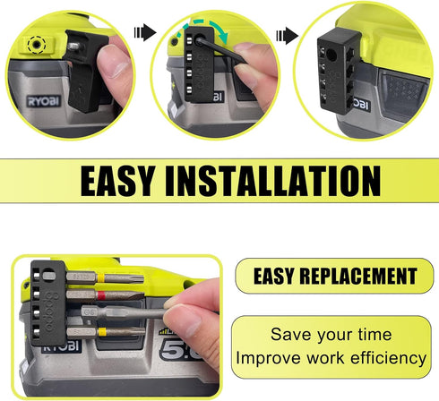 Magnetic 1/4-Inch Hex Bit Holders fit for Ryobi 18v Drill,Hex Screw Bit Storage on Side of Power Drill,Keep Bits Within Reach, Right Side...