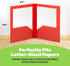 2 Pocket Multicolor Plastic Folders with Prong Fasteners, Black, Red, Green, Blue, Yellow, Orange, 6 Pack Plastic Folders...