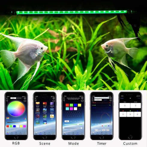 Smart Submersible Aquarium Light with App Timer, 7.5 Inches LED Fish Tank Light, RGB 16 Million Colors Changing, 7/24 On/Off Automatic, Aquarium L...
