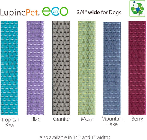 Dog Leash by Lupine ECO collection 3/4" wide Berry 4-foot long with Padded Handle...