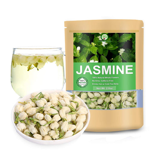 Natural Jasmine Flower Tea, 100% Dried Premium Jasmine Buds Herb Tea (Jasmine Flower, 2.0 oz)...